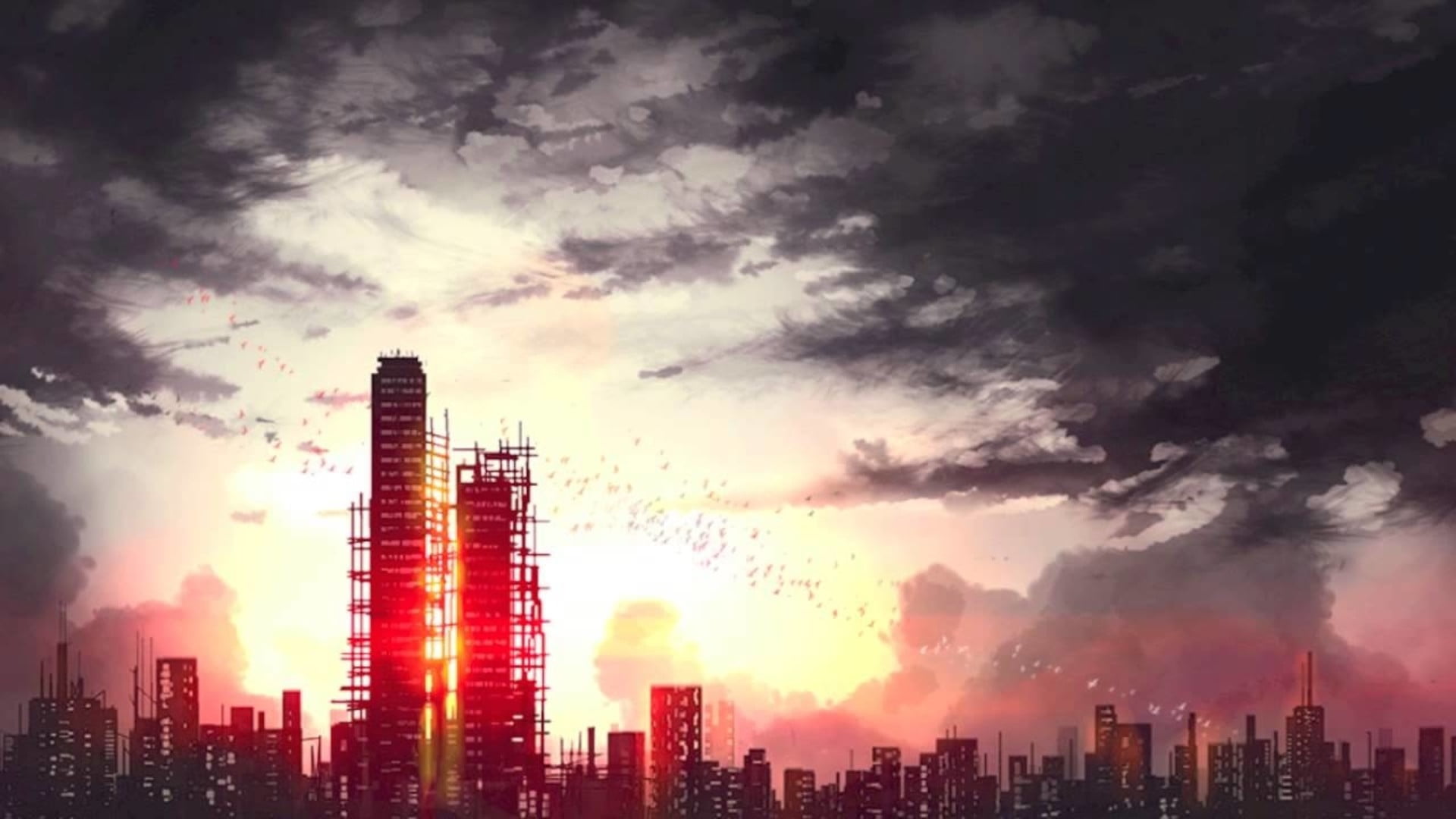 Sunset scenery, Dark City HD wallpaper | Wallpaper Flare