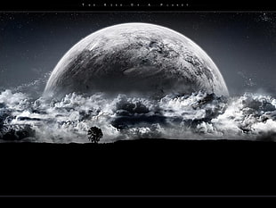 moon digital wallpaper, space, planet, digital art HD wallpaper