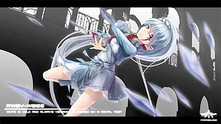 blue haired female anime character illustration, anime, RWBY, Weiss Schnee