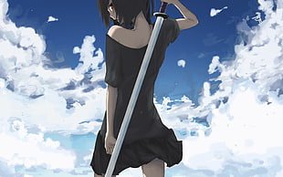 female anime character wallpaper, anime, sword, anime girls, original characters HD wallpaper