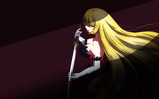 yellow long-haired female anime HD wallpaper