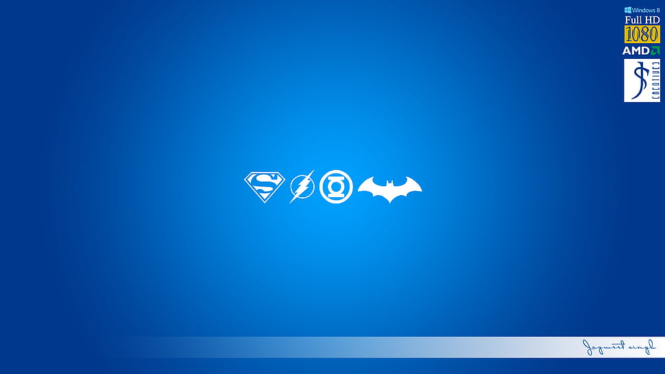 minimalism, Batman logo, Flash, Man of Steel HD wallpaper