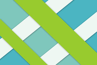 green, white, and blue abstract illustration, minimalism, material style