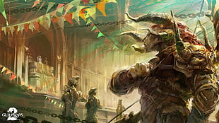 brown alien digital wallpaper, Guild Wars 2, fantasy art, Guild Wars