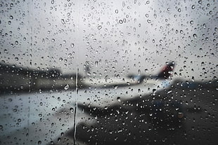 dew drops, Drops, Glass, Surface