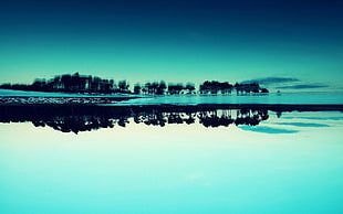 body of water, landscape, nature, reflection, blue
