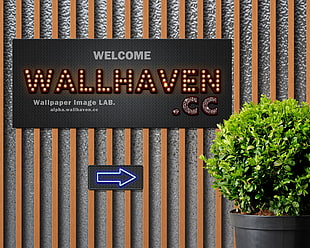Wallhaven advertisement, wallhaven, sign, neon, lightning HD wallpaper