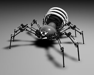 black and white spider robot concept