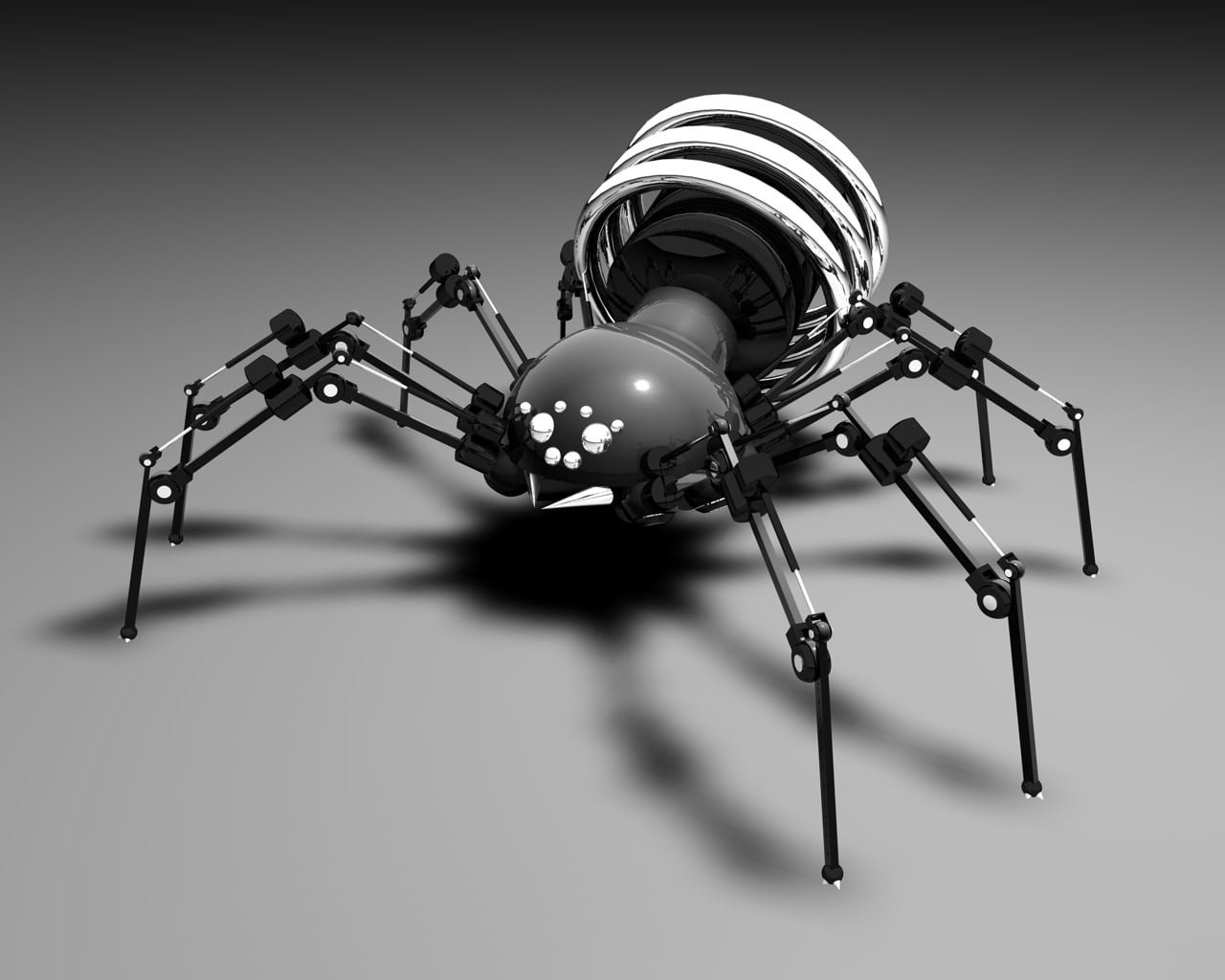 black and white spider robot concept