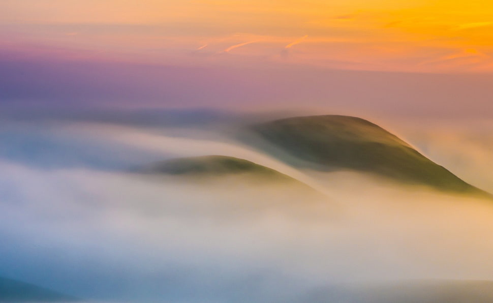 gray clouds, landscape HD wallpaper