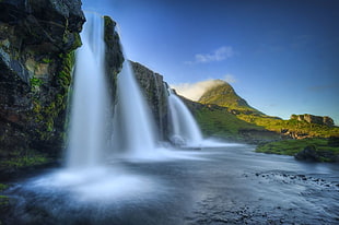 photo of a waterfalls during daytime HD wallpaper