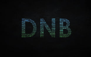 DNB text, drum and bass, typography, minimalism, music