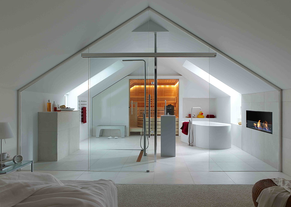 clear glass door HD wallpaper