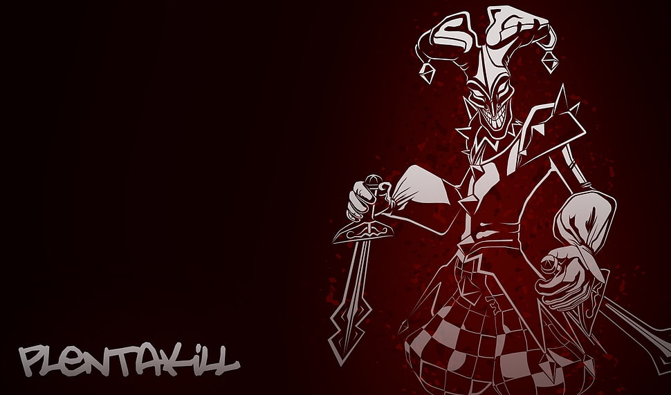 Plentakill clown illustration, Shaco (League of Legends), League of Legends HD wallpaper
