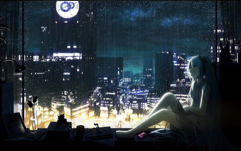 female anime character wallpaper, Vocaloid, Hatsune Miku HD wallpaper
