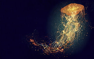 jellyfish illustration, abstract, jellyfish, animals, artwork