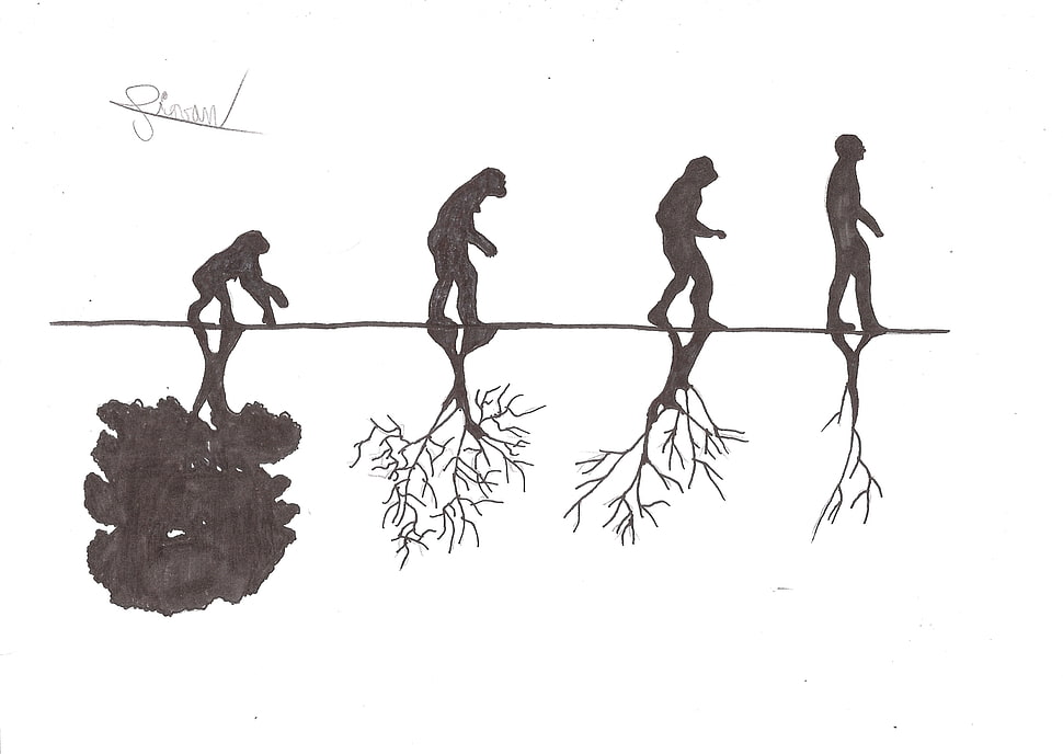 digital artwork of man's cycle, drawing HD wallpaper