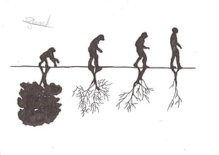 digital artwork of man's cycle, drawing HD wallpaper