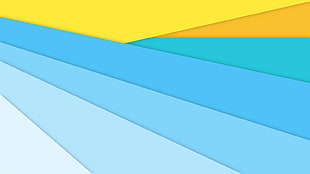 blue, yellow, and white wallpaper, material style, abstract