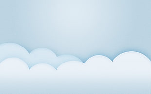 white cloud illustration, minimalism