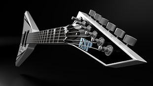 gray ESP flying V electric guitar