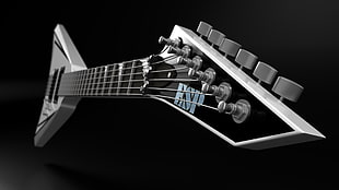 gray ESP flying V electric guitar HD wallpaper