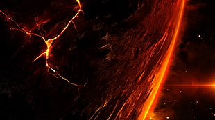 surface of the sun digital wallpaper, space, artwork
