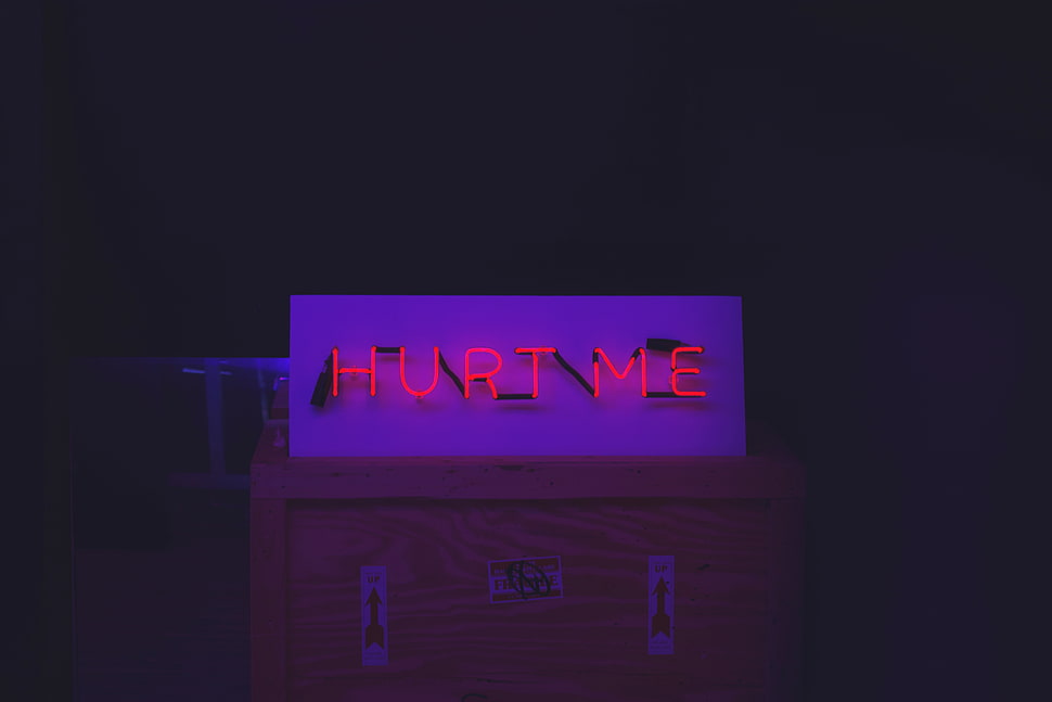 white and pink plastic toy, neon, boxes HD wallpaper