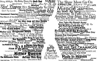 white background with party text overlay, typography, Freddie Mercury, Queen , silhouette HD wallpaper