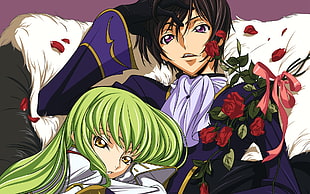 Lelouch and CC from Code Geass illustration