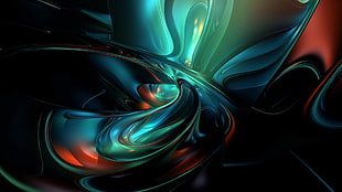blue and orange abstract art HD wallpaper