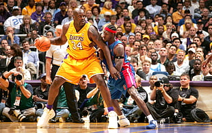Shaquille O'neal and Ben Wallace, NBA, basketball, Shaquille O'Neal, Los Angeles HD wallpaper