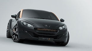 black Peugeot coupe, Peugeot RCZ, Peugeot, car, black cars