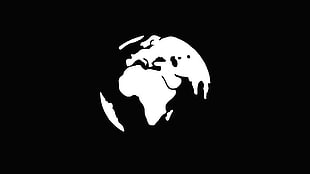 globe outline in black background