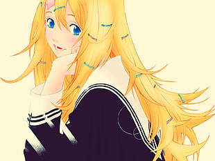 blonde hair female anime character HD wallpaper