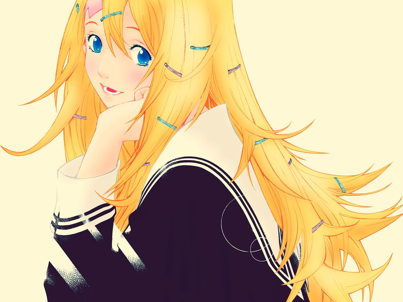blonde hair female anime character