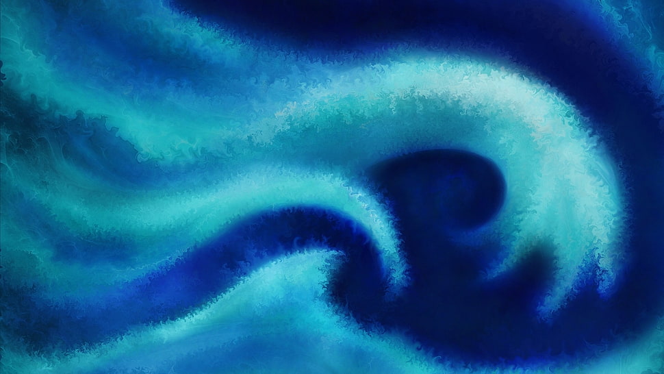 teal and blue digital wallpaper HD wallpaper