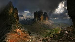 mountain monolith, nature, landscape, dark, mountains HD wallpaper