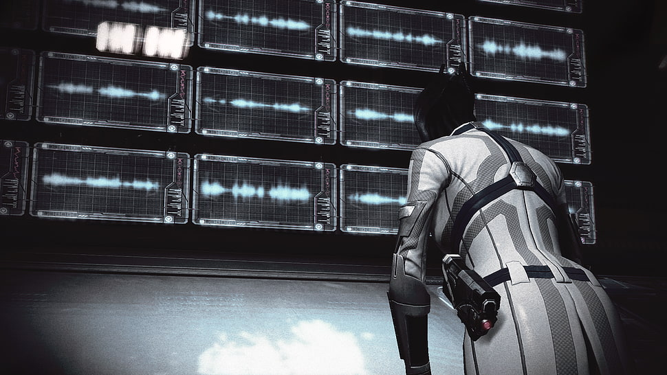 persons white suit, Mass Effect 2, video games, artwork HD wallpaper