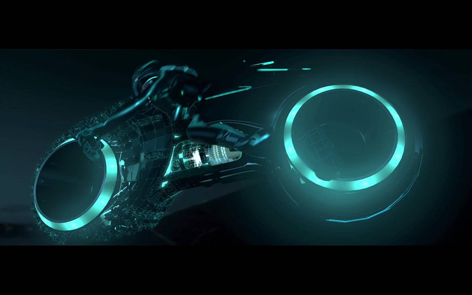 Tron movie still screenshot, Tron: Legacy, Light Cycle, movies HD wallpaper