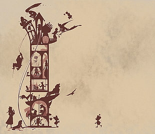 Disney silhouette illustration, cartoon, Walt Disney HD wallpaper