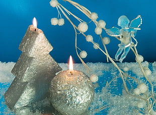 two gray candles