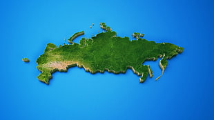 map illustration, map, Russia, blue background, digital art
