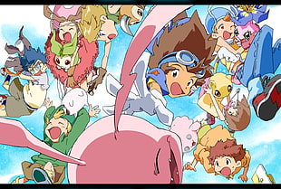 Digimon digital wallpaper, Digimon Adventure, Digimon, Taichi Yagami, Sora Takenouchi HD wallpaper