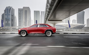 red sedan, Vision Mercedes-Maybach Ultimate Luxury, electric cars, 8k