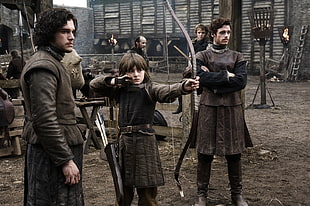 boy holding bow movie still, Game of Thrones, Jon Snow, Robb Stark, Bran Stark