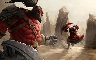 Axe and Bloodseeker Dota 2 Heroes digital wallpaper