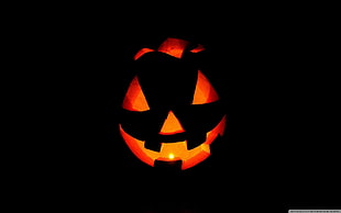 Jack O'lantern, Halloween, pumpkin, simple HD wallpaper
