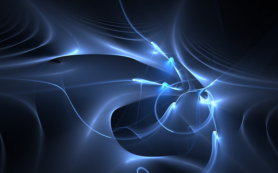 blue and black abstract illustration HD wallpaper