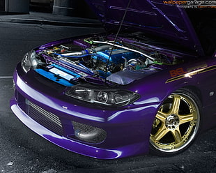 purple car, Nissan, Nissan Silivia, car, purple HD wallpaper